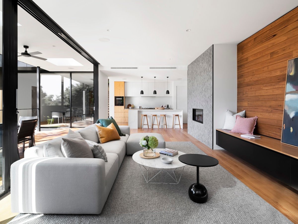 A refined modern residence surrounded by greenery